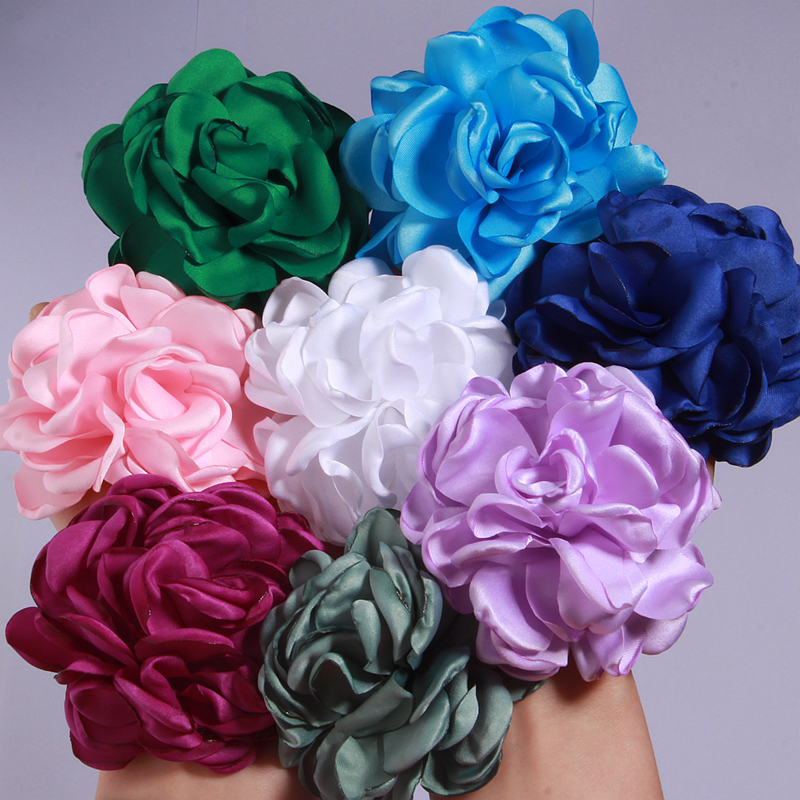 Baby Clothing Accessories - 8CM Artificial Satin Rose Fabric Curling