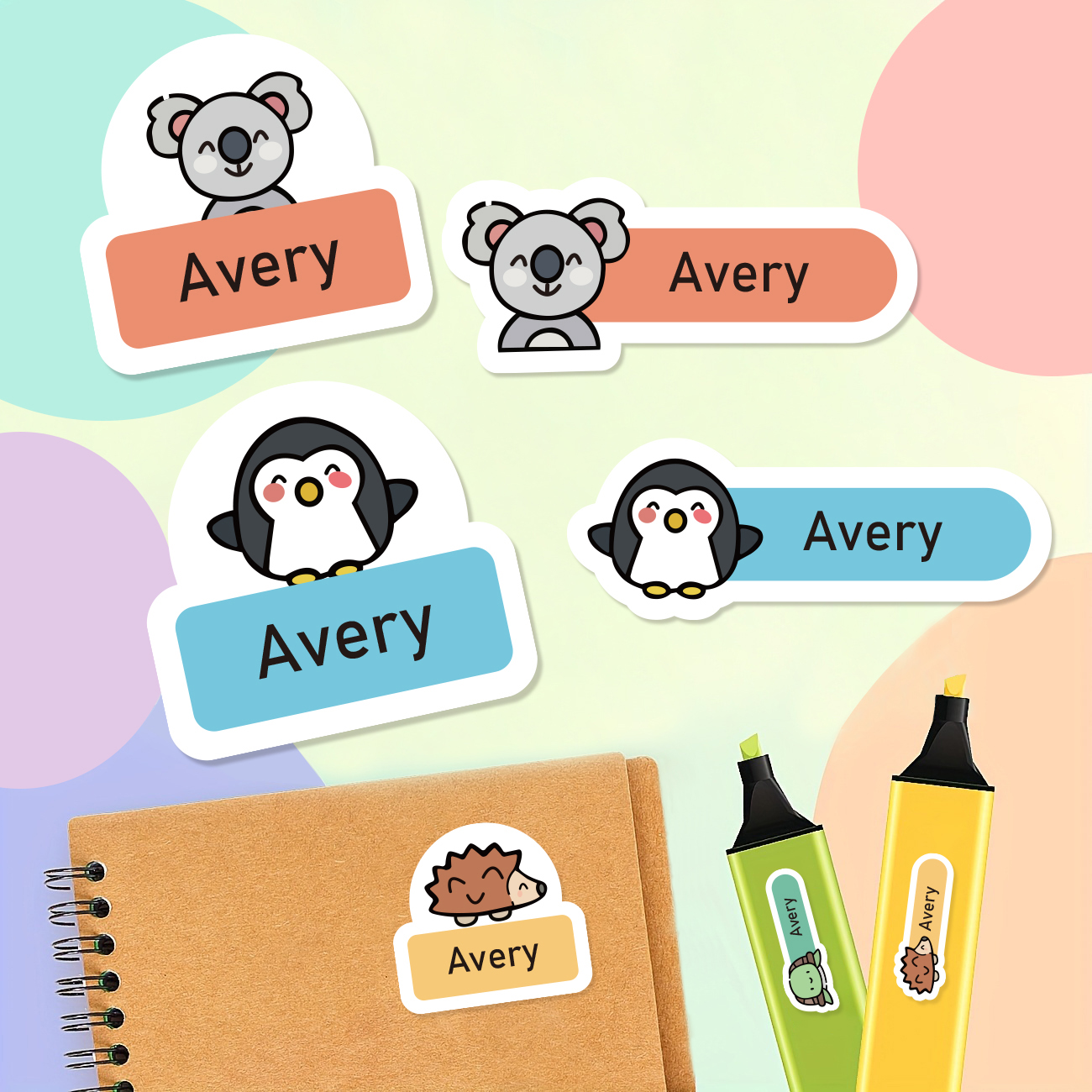 Baby Clothing Labels - 124PCS Custom Name Stickers Cute Animal