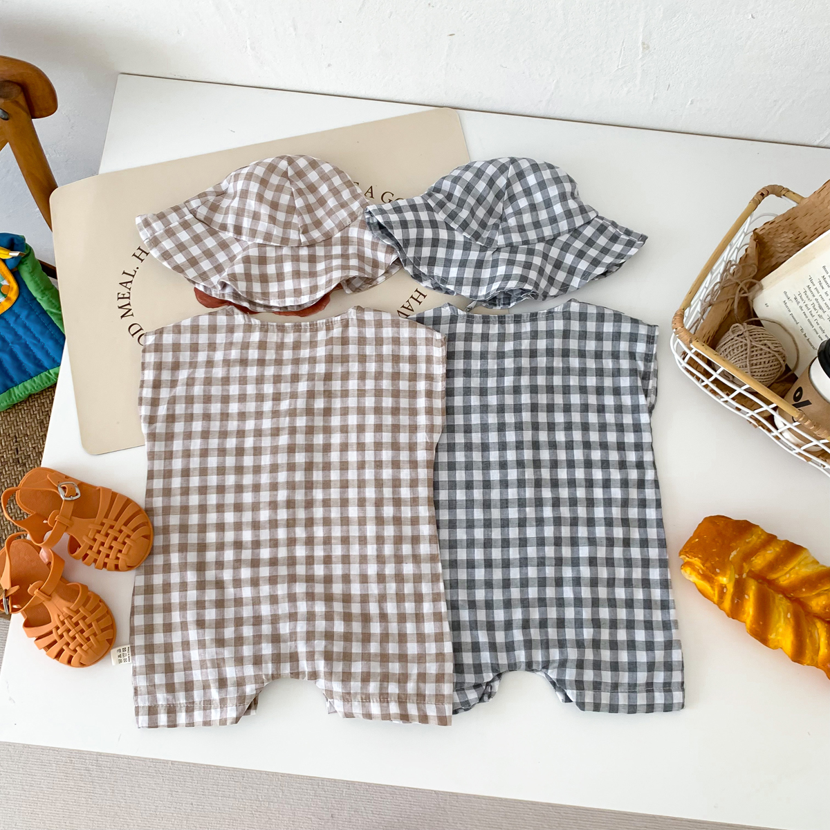 Baby Newborn Plaid Romper+Hat  – обзор и цена Baby Clothing Stores