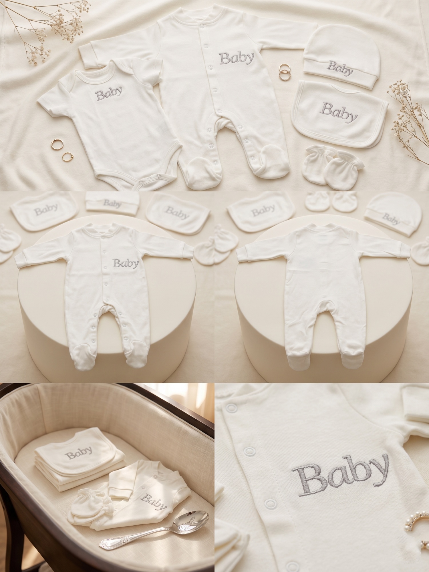 Minimalist Solid Color Embroid – обзор и цена Baby Clothing Keepsake