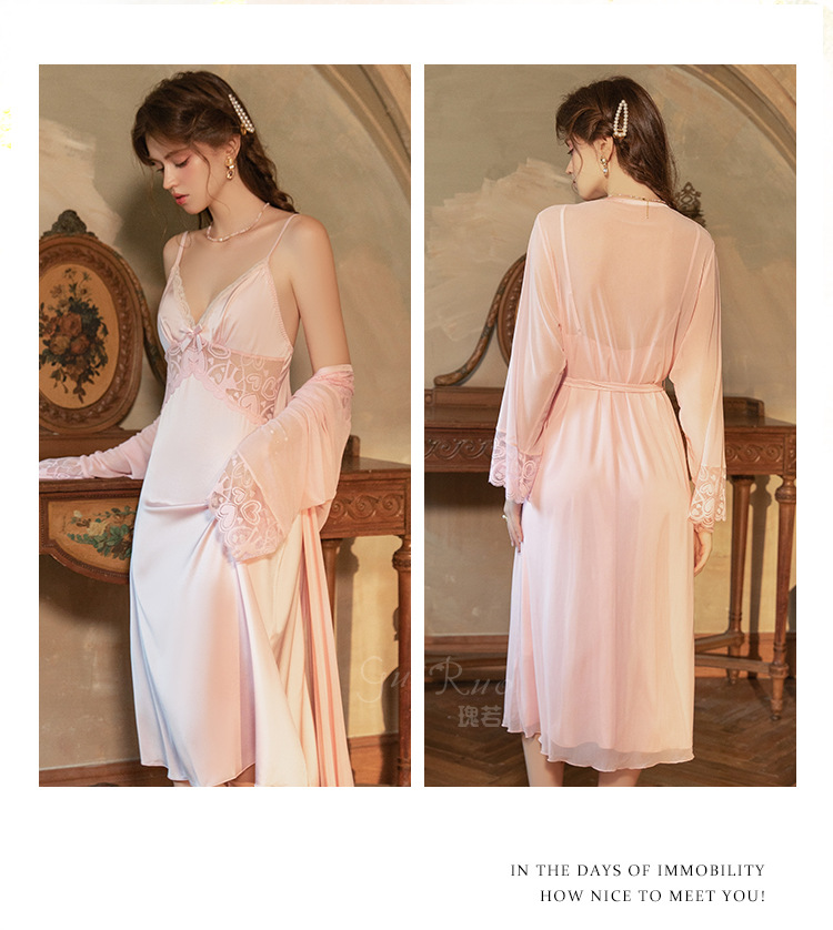 Sexy Lingerie Satin Lace Deep  – обзор и цена Baby Gown Nightwear